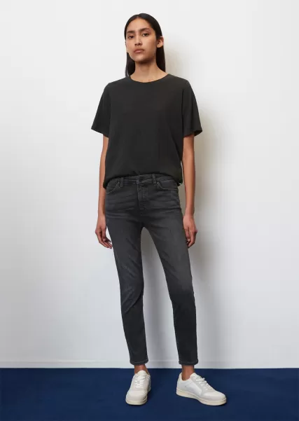 Jeans Jeans Model Kaj Skinny Cropped Van Een Mix Met Biologisch Katoen Robuust Multi/Mid Grey Dames Marc O'polo